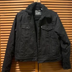 Levi Original Sherpa Trucker Jacket sz XL black